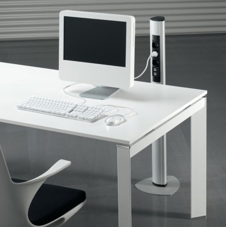 Elektrosäule Büro, Energiesäule Büro, mobile Steckdosensäule, Klapptische Elektrifizierung